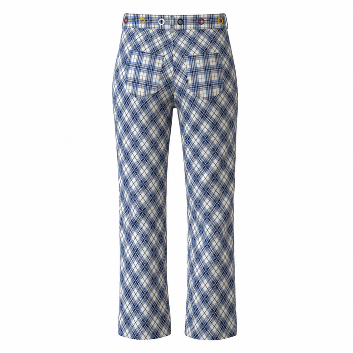 Plaid Trouser with Belt