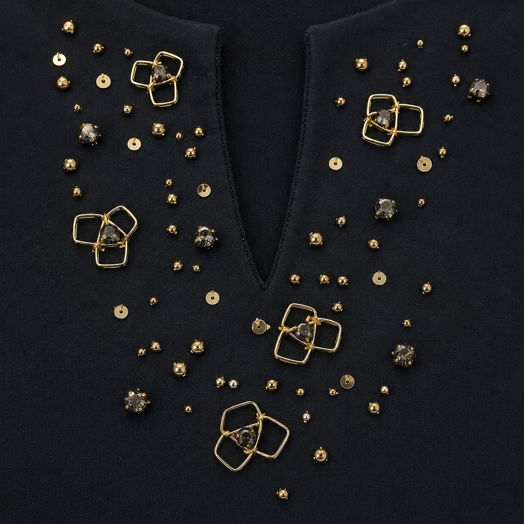Embellished Kaftan with Belt