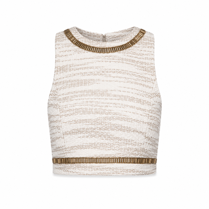 Samia Embroidered Crop Top - Gold