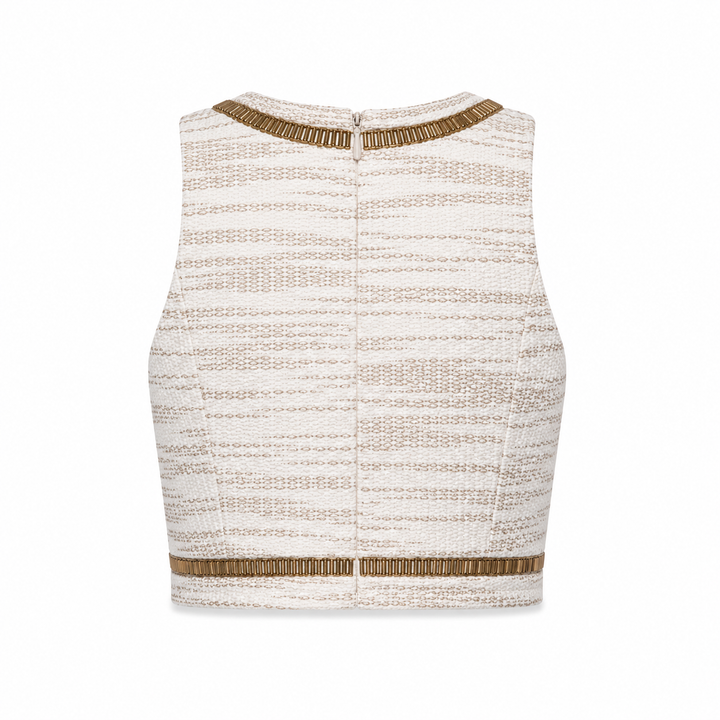 Samia Embroidered Crop Top - Gold
