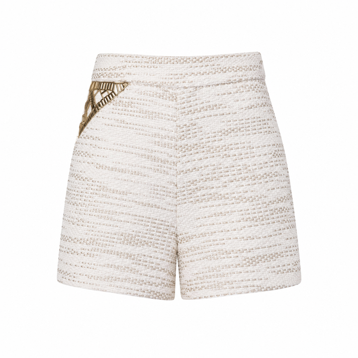 Samia Embroidered Shorts - Gold
