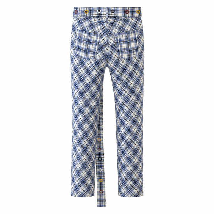 Plaid Trouser with Belt