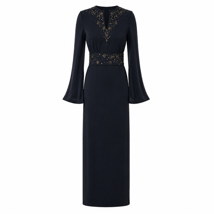 Embellished Kaftan with Belt