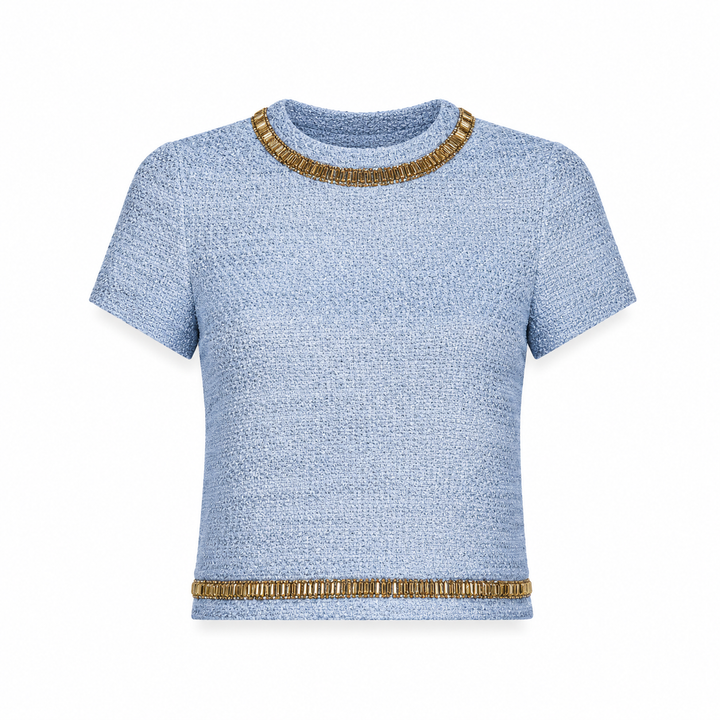Samia Short Sleeve Top - Palace Blue