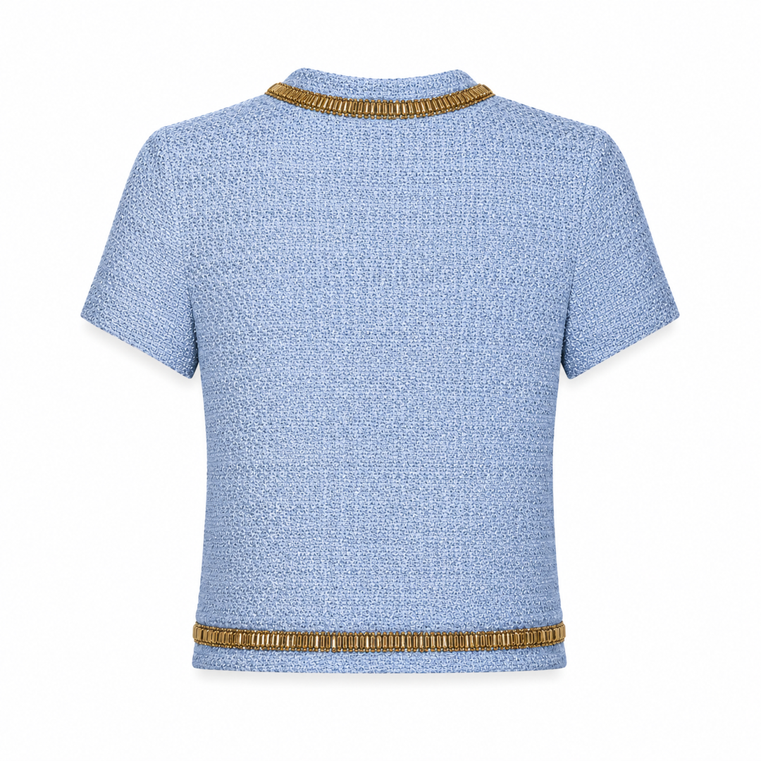 Samia Short Sleeve Top - Palace Blue