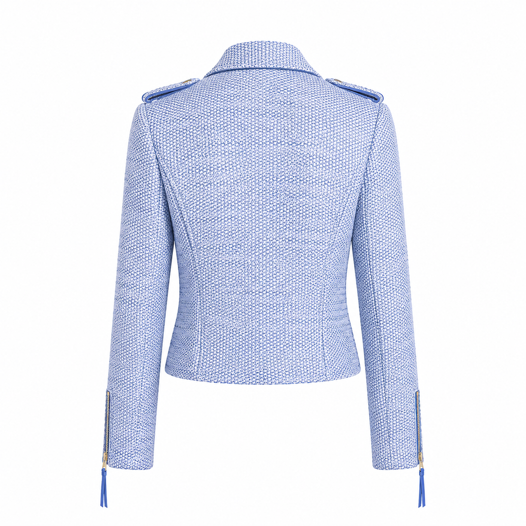 Samia Biker Jacket - Palace Blue