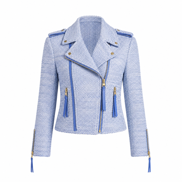 Samia Biker Jacket - Palace Blue