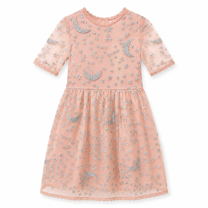 Girls Blush Moon and Star Dress