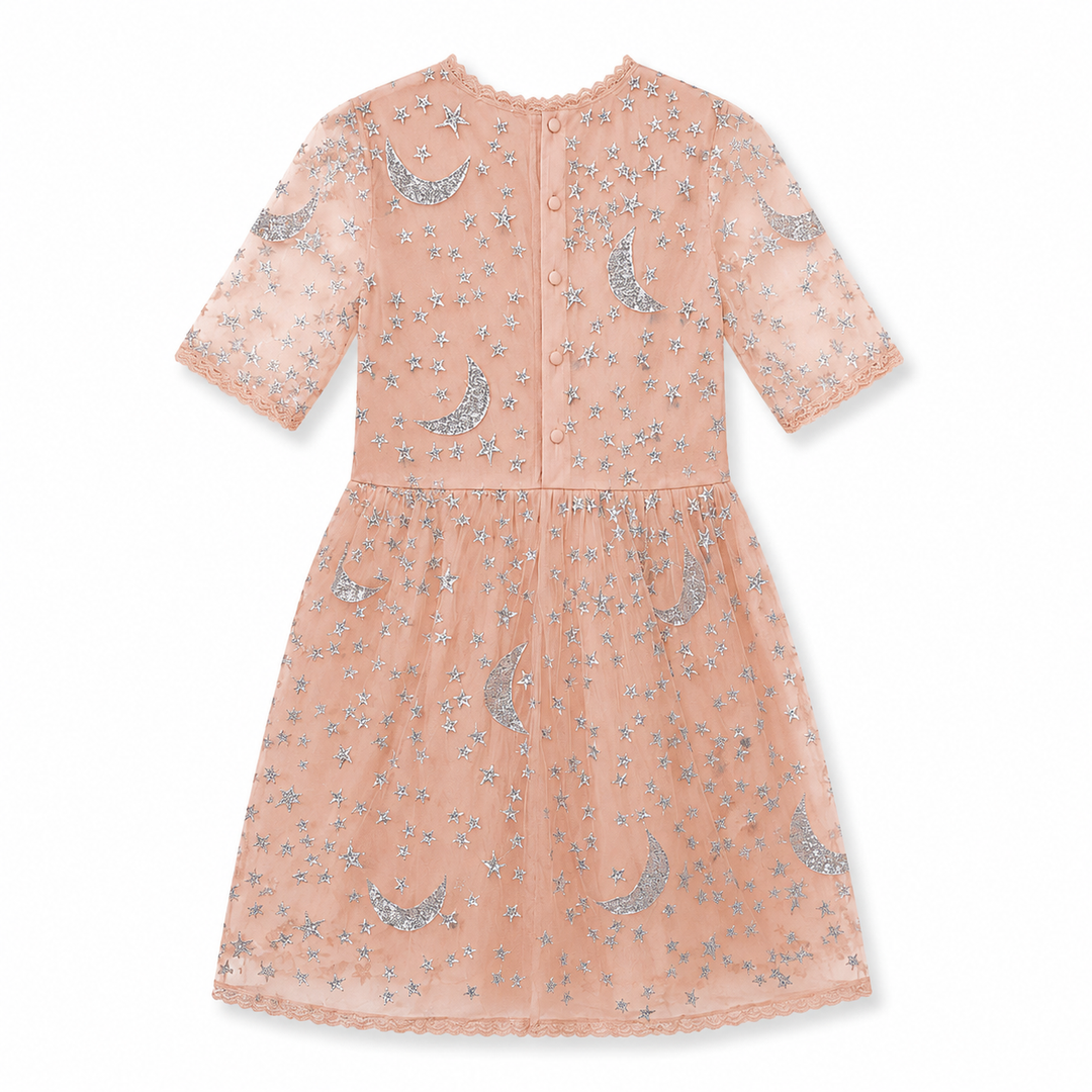 Girls Blush Moon and Star Dress