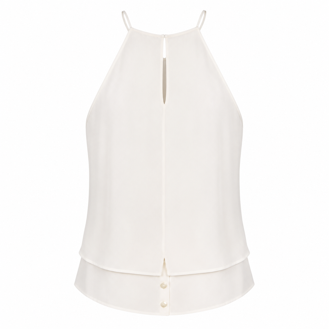 Embroidered Silk Top