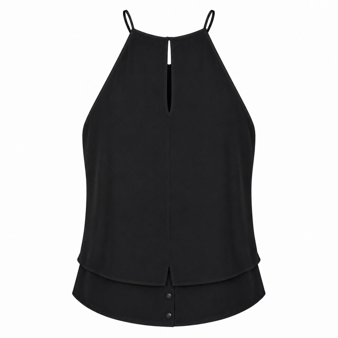 Embroidered Silk Top