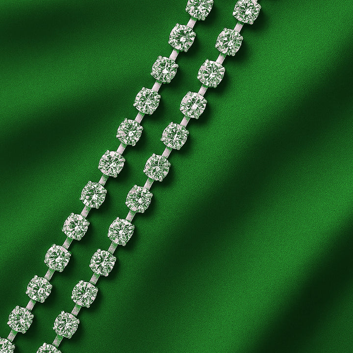 Emerald Crystal Embellished Silk Dress