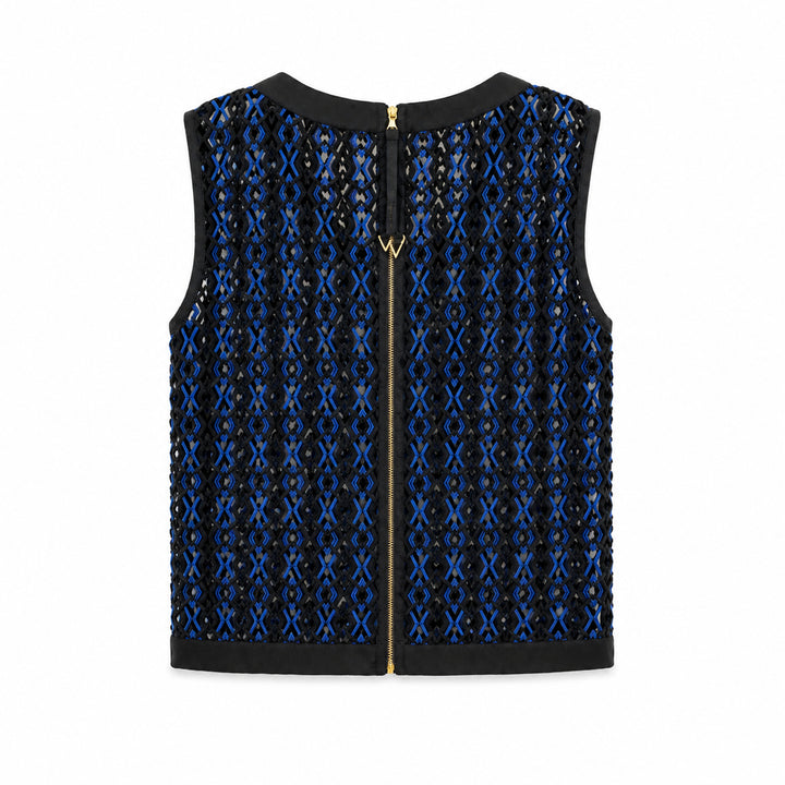 Geometric Embroidered Crop Top