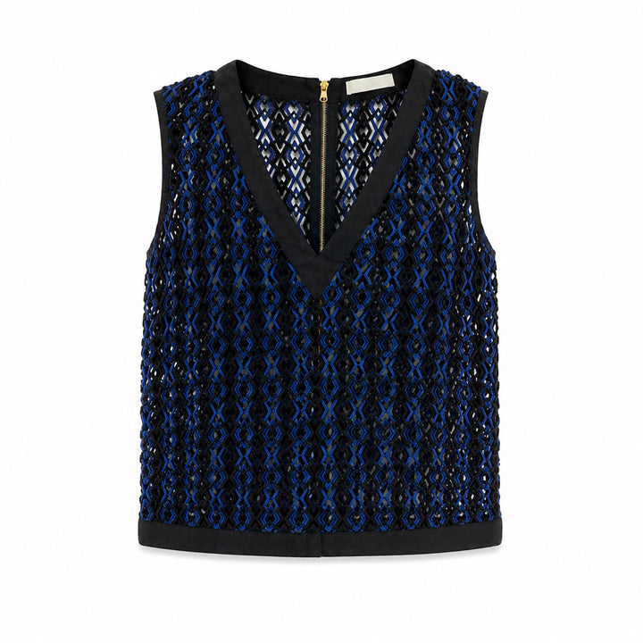 Geometric Embroidered Crop Top