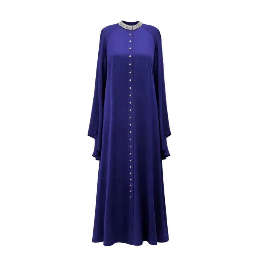 Embellished Silk-Satin Kaftan