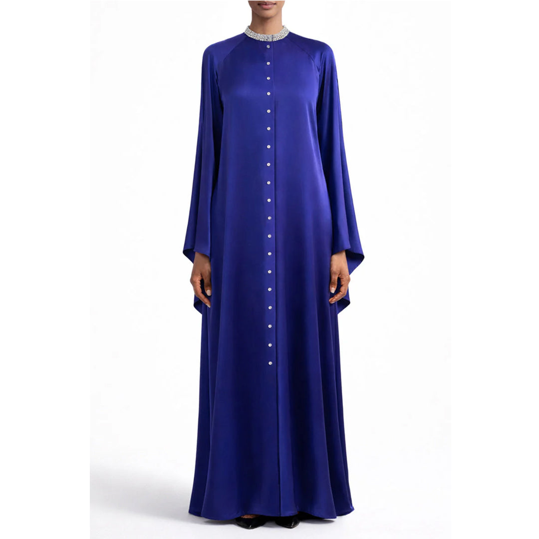 Embellished Silk-Satin Kaftan