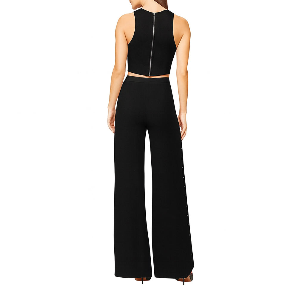 Italian Crepe Crop Top - Black
