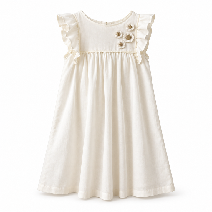 Girls Malak Dress - Egret