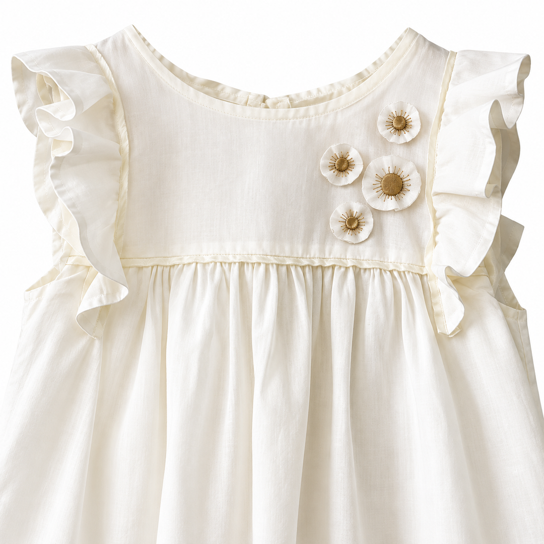 Girls Malak Dress - Egret