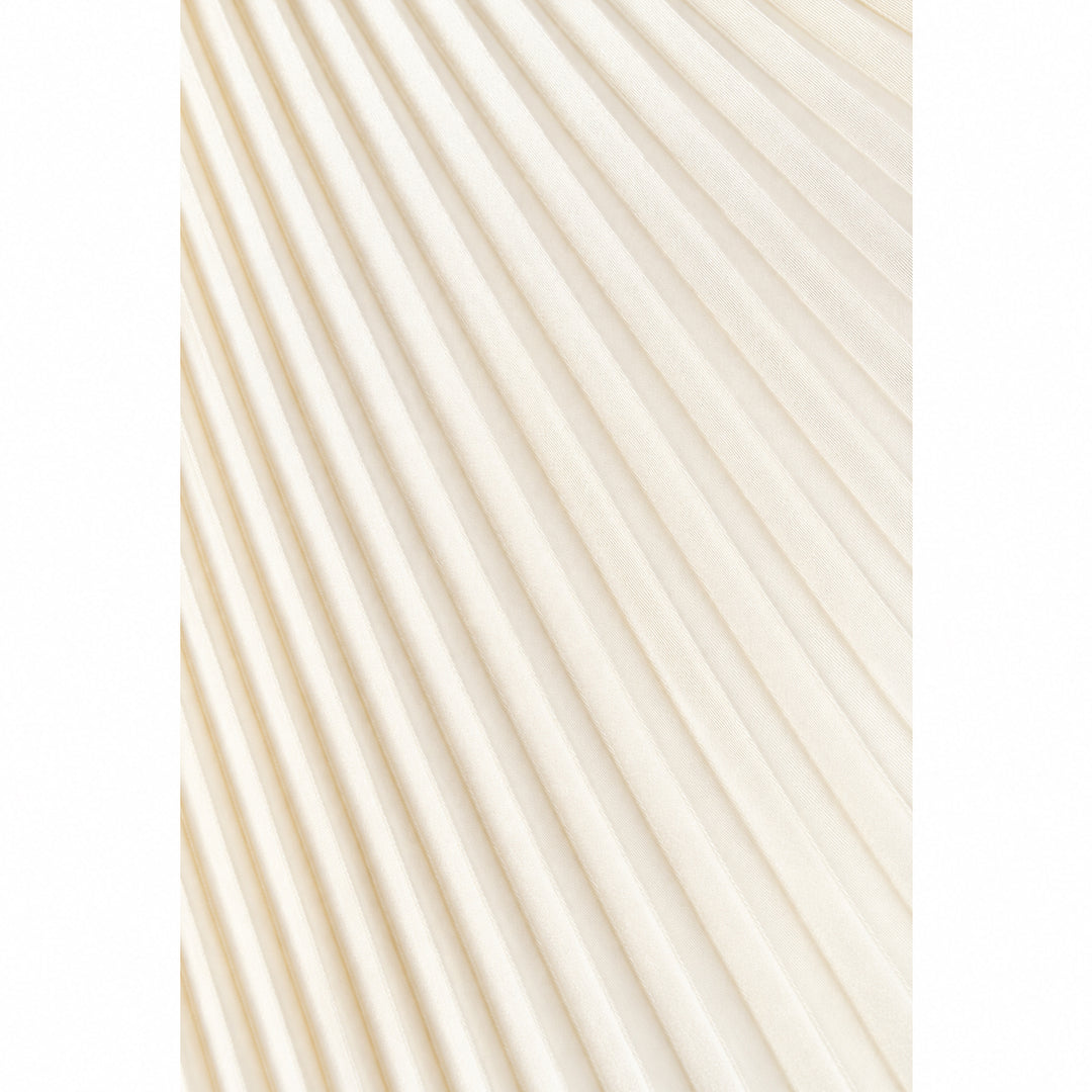 Pleated Asymmetric Silk Skirt