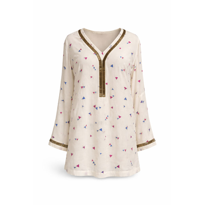 Jamila Long Sleeve Tunic - Egret