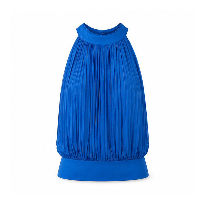 Maryam Pleated Sleeveless Top - Palace Blue