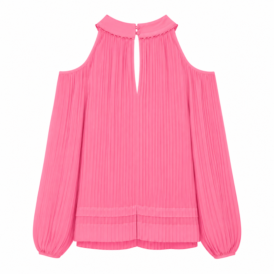 Maryam Pleated Long Sleeve Top - Azelia Pink