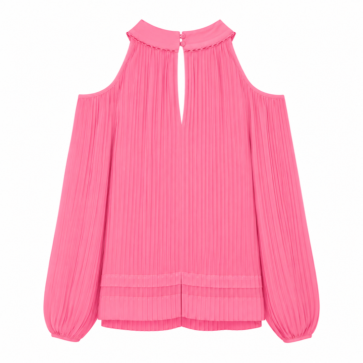 Maryam Pleated Long Sleeve Top - Azelia Pink