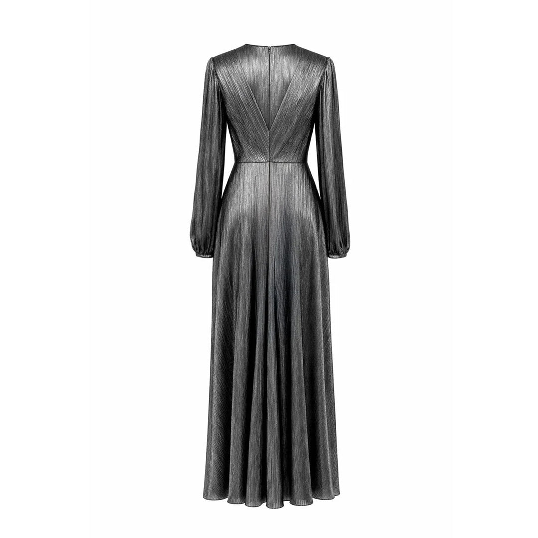 Silver Metallic Maxi Dress