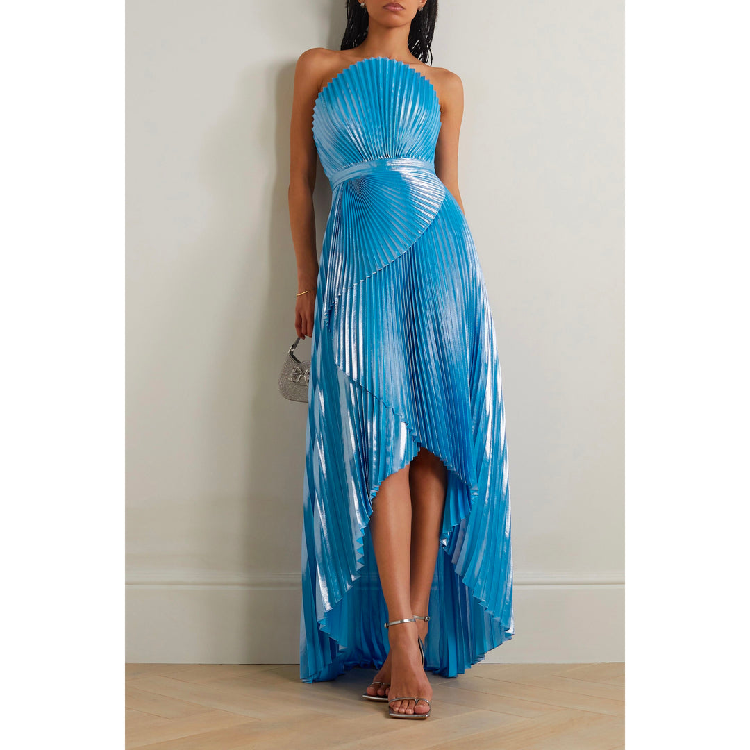 Capri Draped Pliss-Lam Gown SemSem Capri Draped Pliss-Lam Gown SemSem