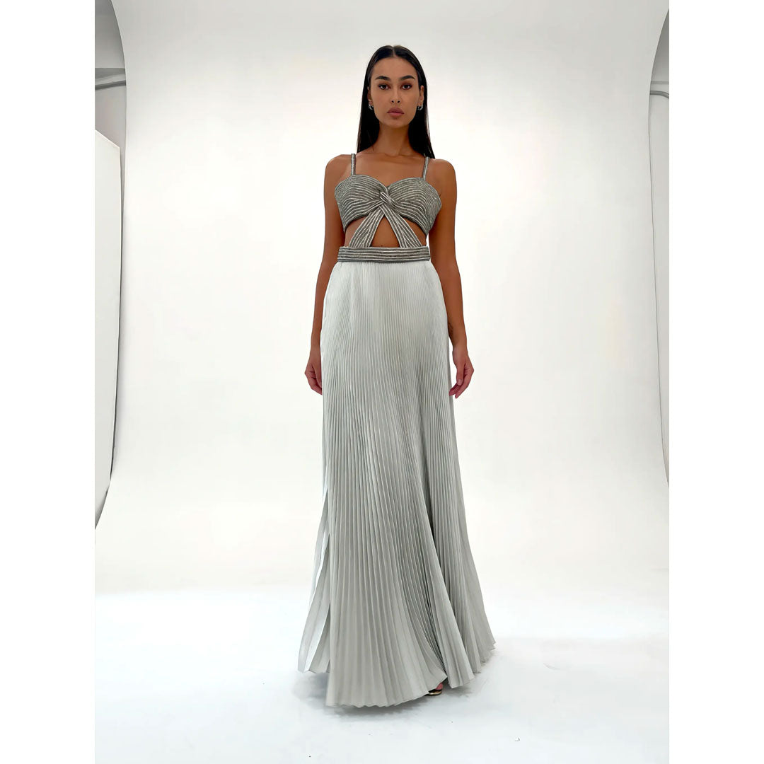 Model Wearing SemSem Crystal Cord Embellished Top.