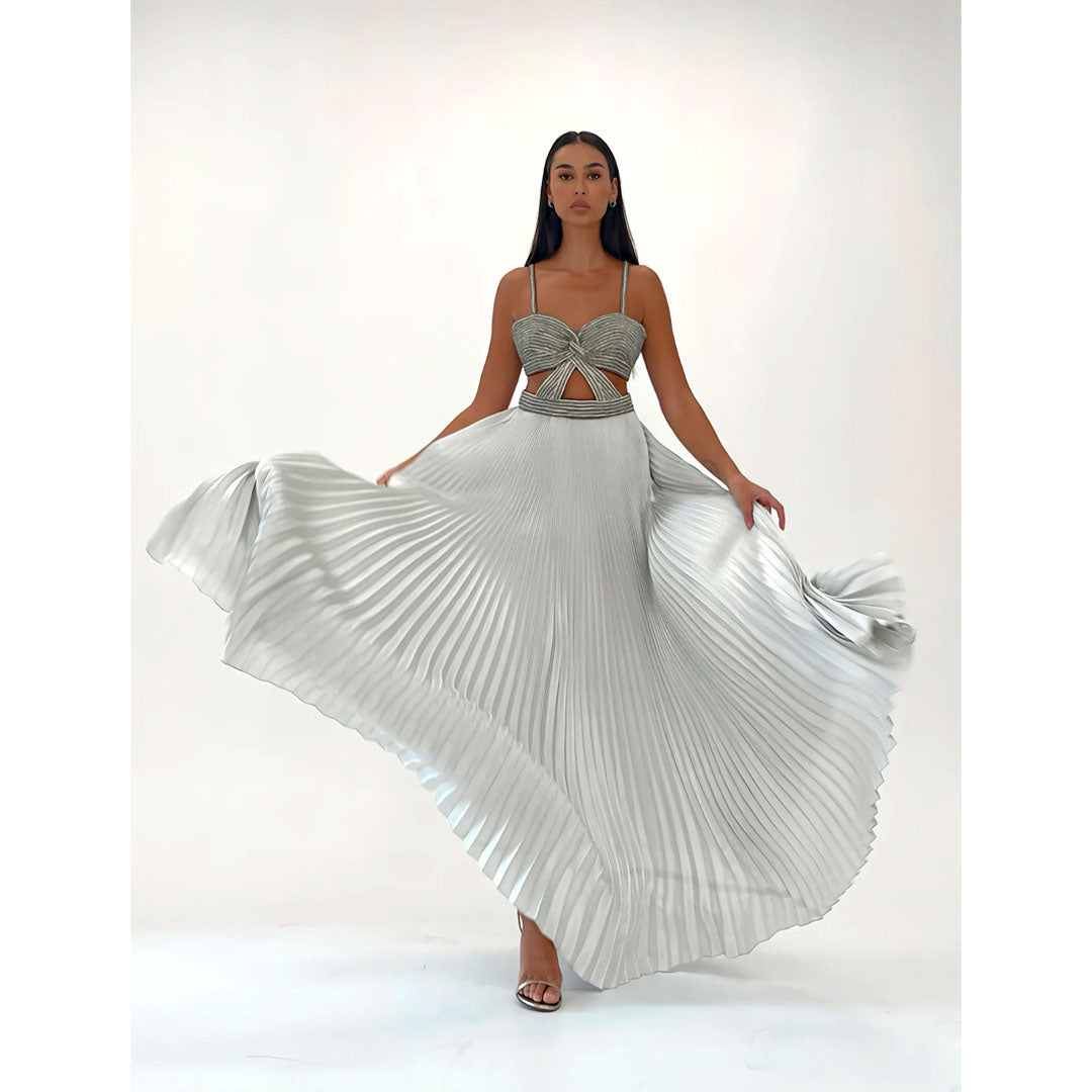 Model Wearing SemSem Crystal Cord Embellished Top.