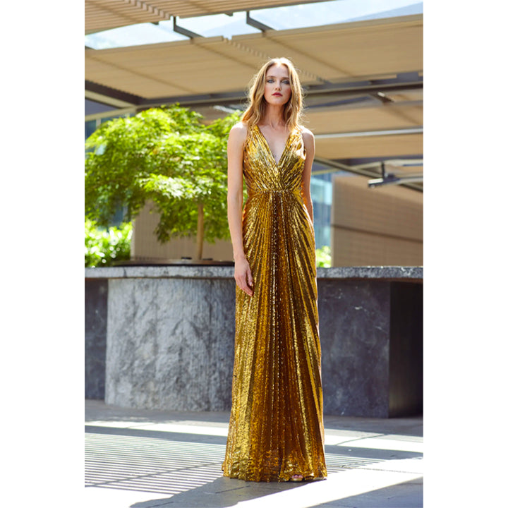 Gold Sequin Sunray Gown Gold Sequin Sunray Gown