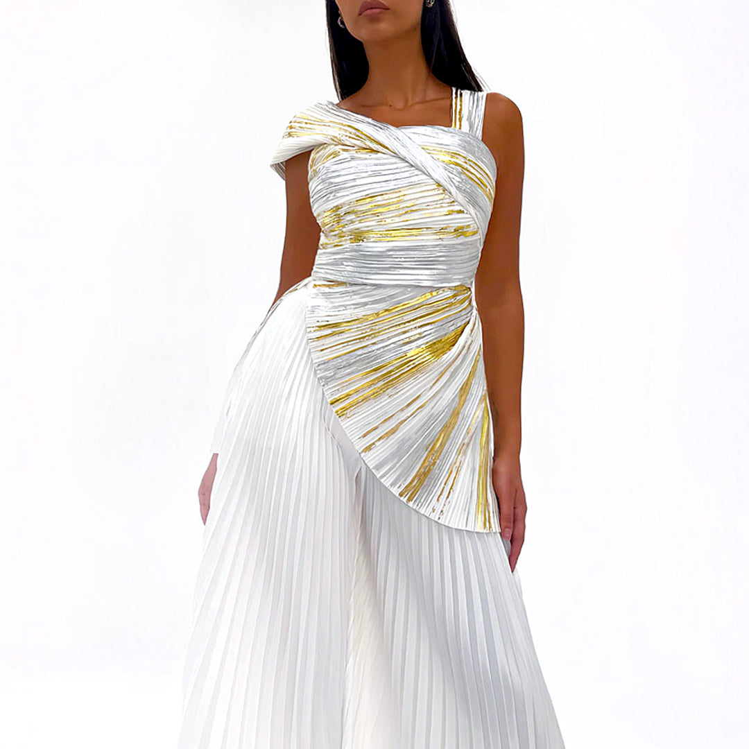 Pleated Wide Leg Trousers