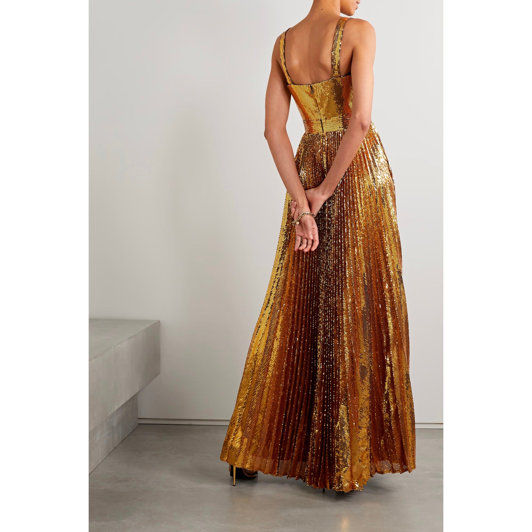 gold sequin tulle dress Gold Tulle Prom Dress with Rhinestones V-neck Bodice loveangeldress