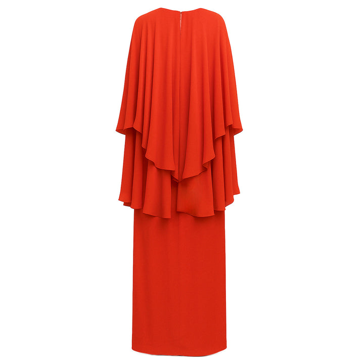 Red Star & Moon Embellished Kaftan Dress