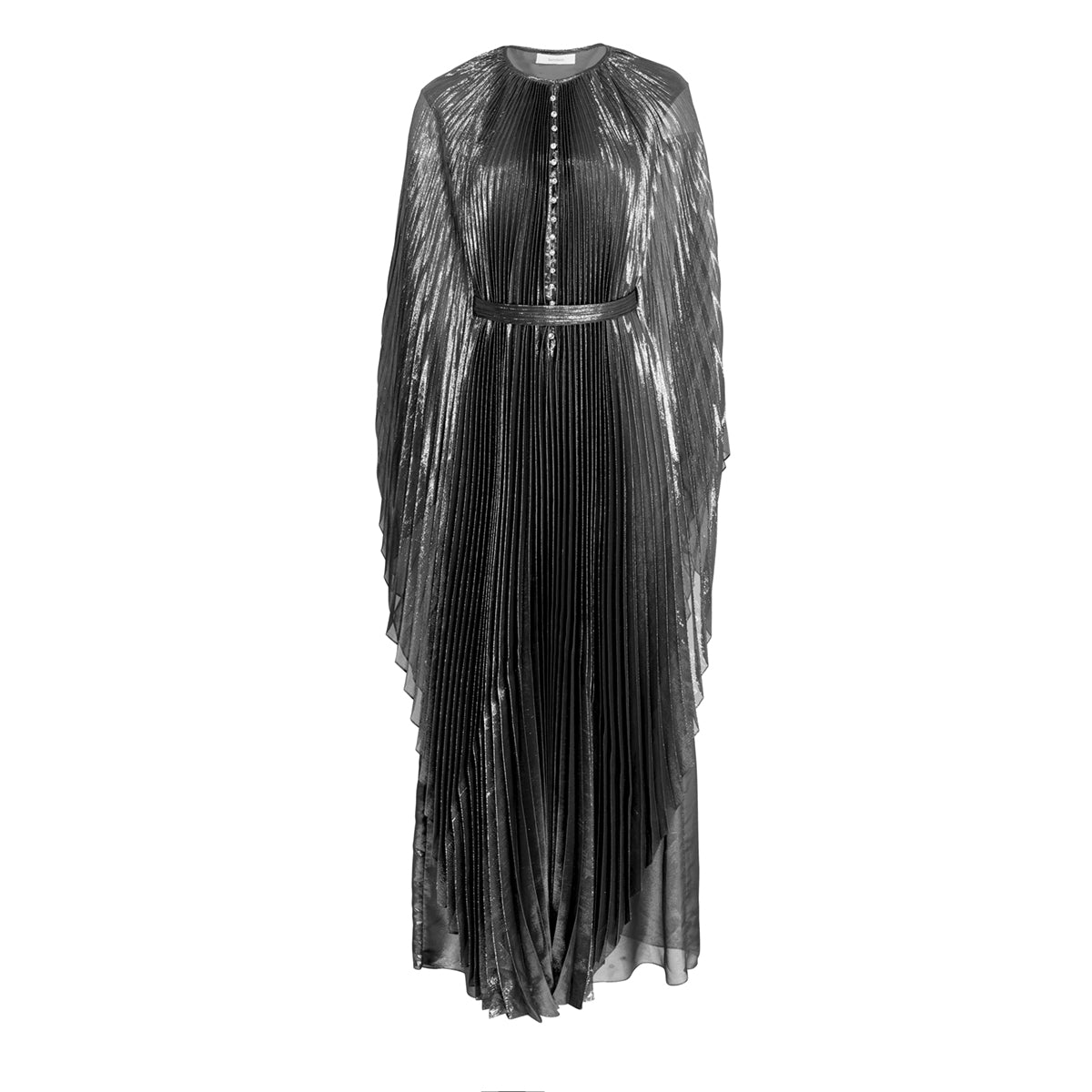 semsem Swarovski Crystal-Embellished Plissé-Lamé Gown