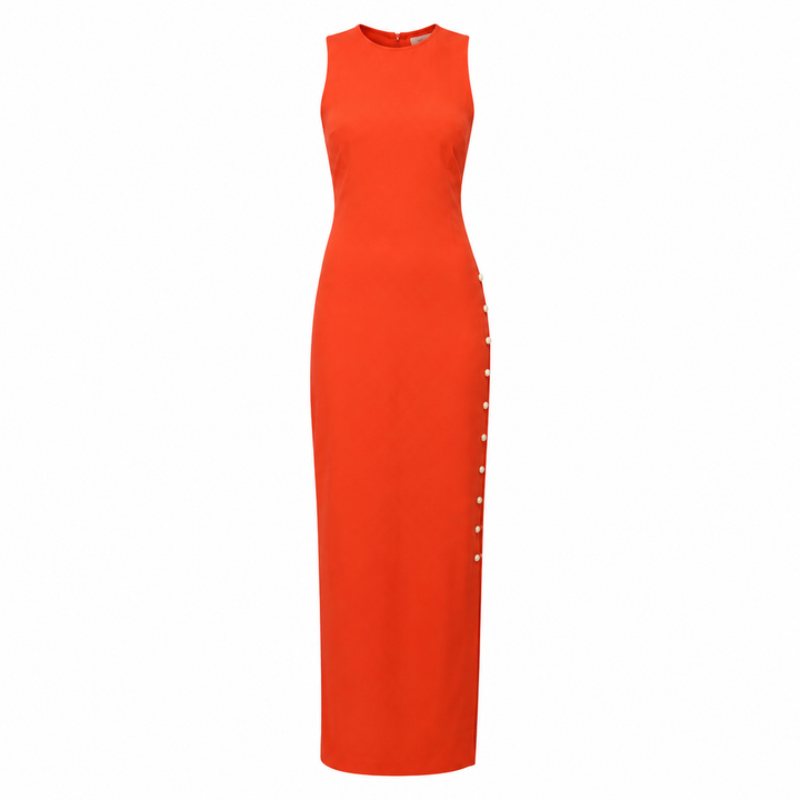 Salma Snap Dress - Orange