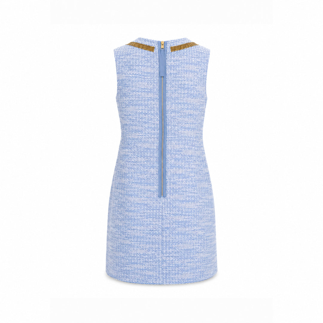 Silk Tweed Mini Dress - Palace Blue