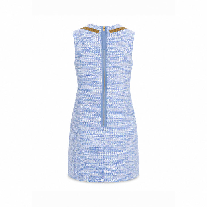 Silk Tweed Mini Dress - Palace Blue