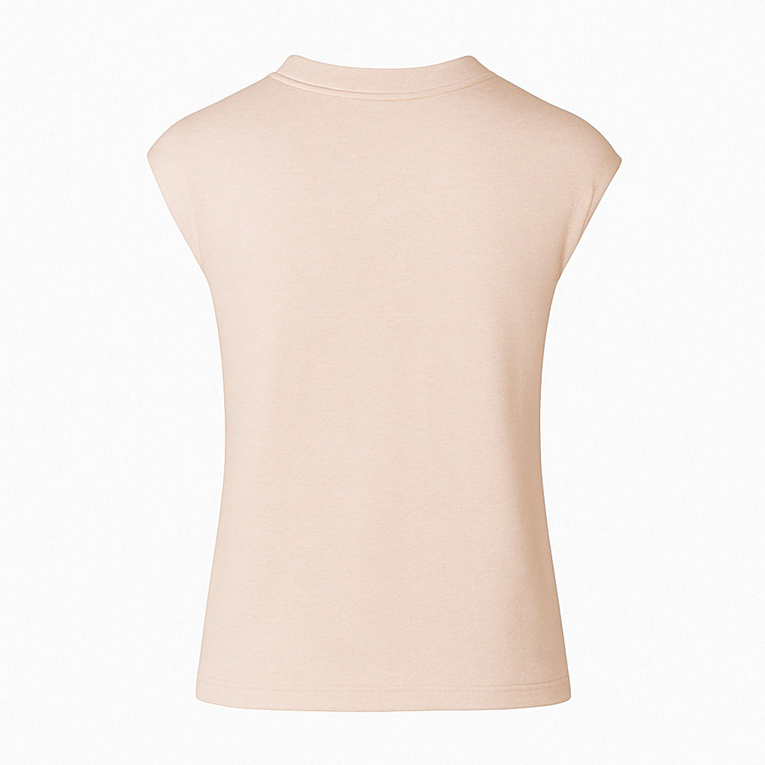 Blush Silk Blend Jersey Top with Gold Hardware