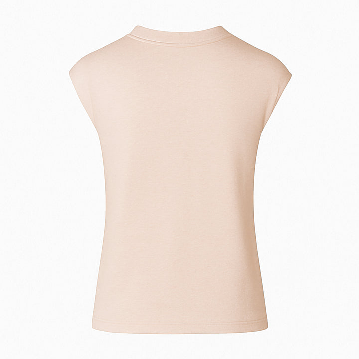 Blush Silk Blend Jersey Top with Gold Hardware