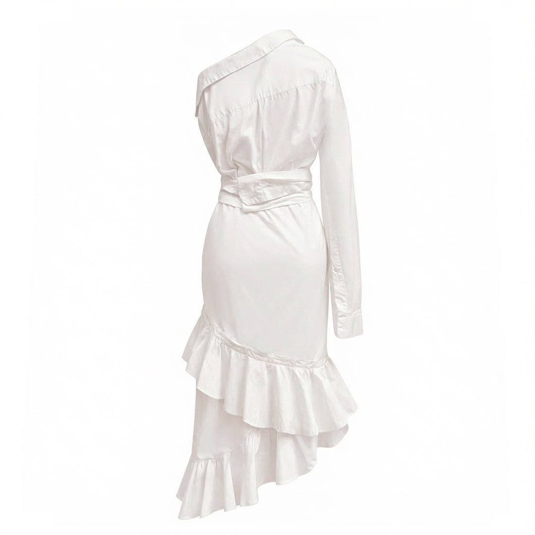 Asymmetric Cotton Shirt Dress
