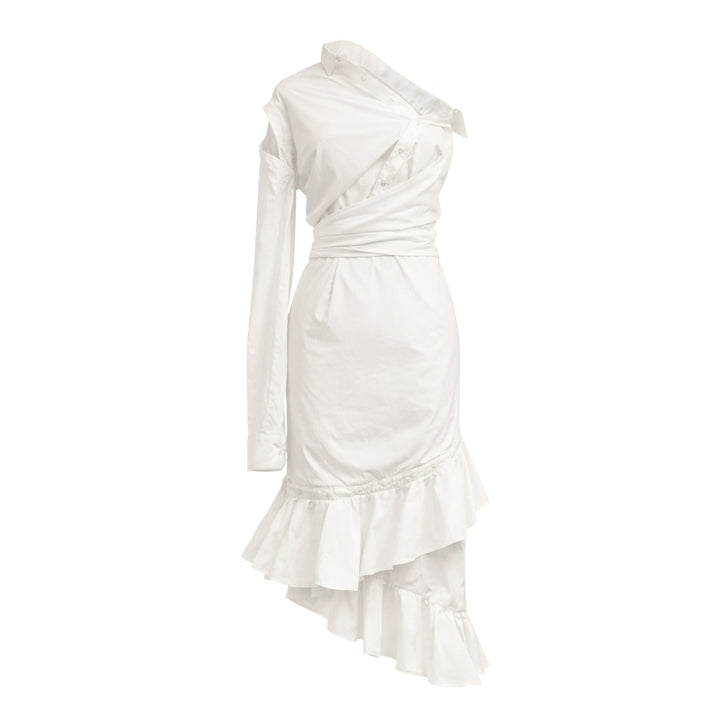 Asymmetric Cotton Shirt Dress