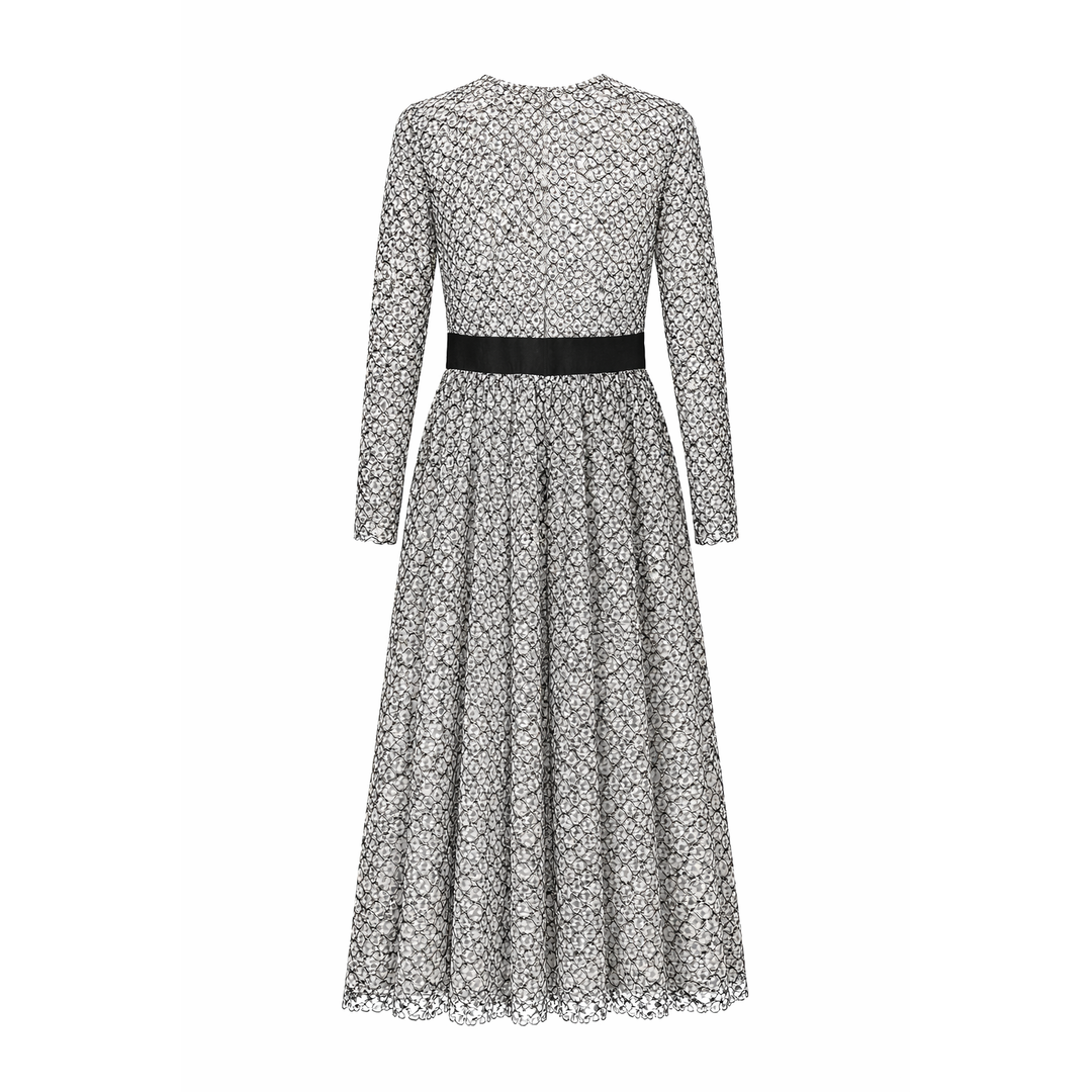 Black and White Lace Dress w/ Beading