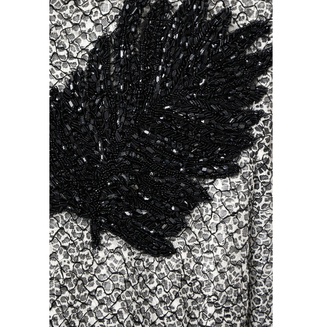 Black and White Lace Dress w/ Beading