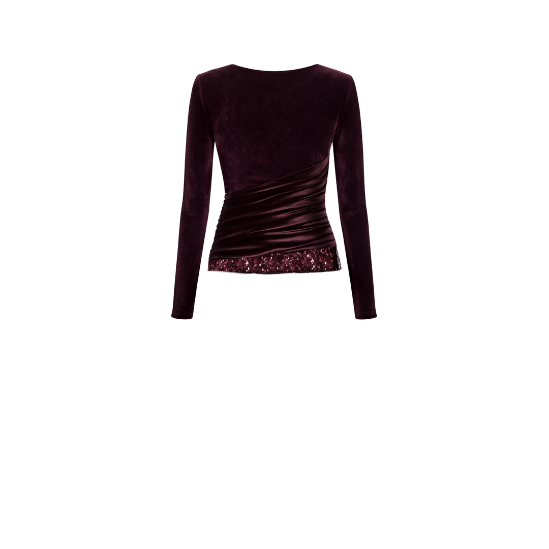 Draped Velvet Cascade Top