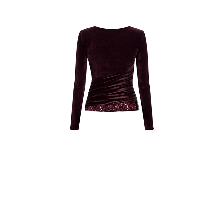 Draped Velvet Cascade Top