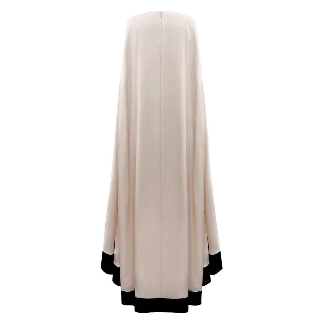 Color Blocked Tiered Silk Kaftan