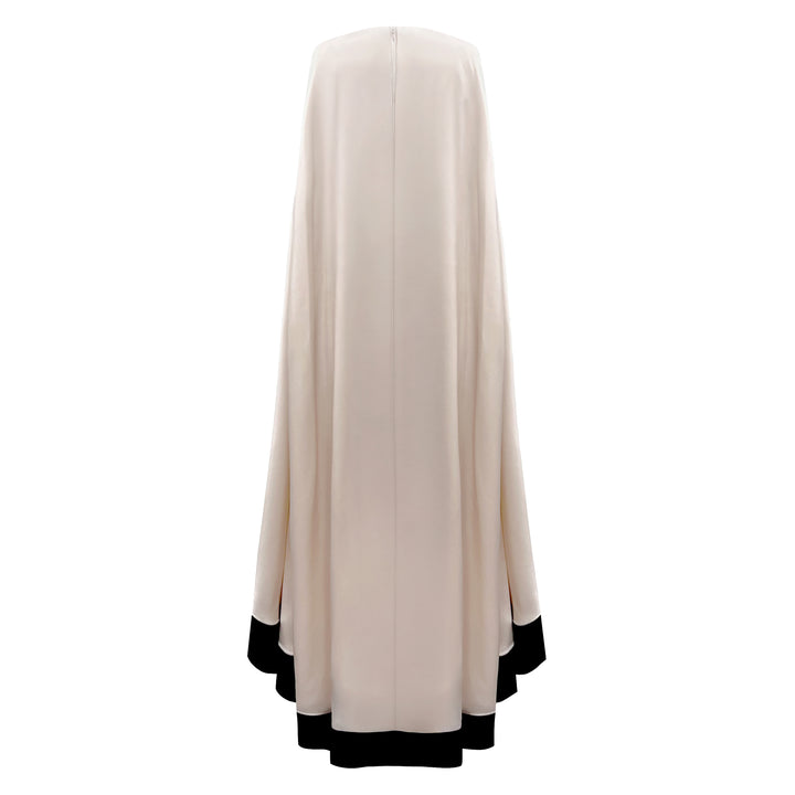 Color Blocked Tiered Silk Kaftan